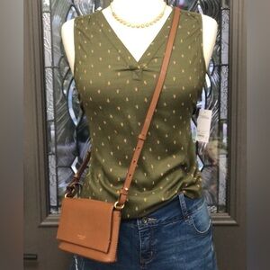 Sonoma Olive Green Sleeveless V-Neck Blouse